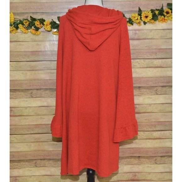 Southern Stitch Ladies Red Hooded Bell Sleeves Pullover Sweatshirt Dress Size XL - Picture 11 of 14